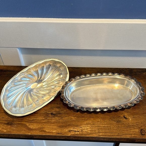 Lidded Butter Dish, Silverplated Retro Butter Mid Century Decor - Picture 5 of 10